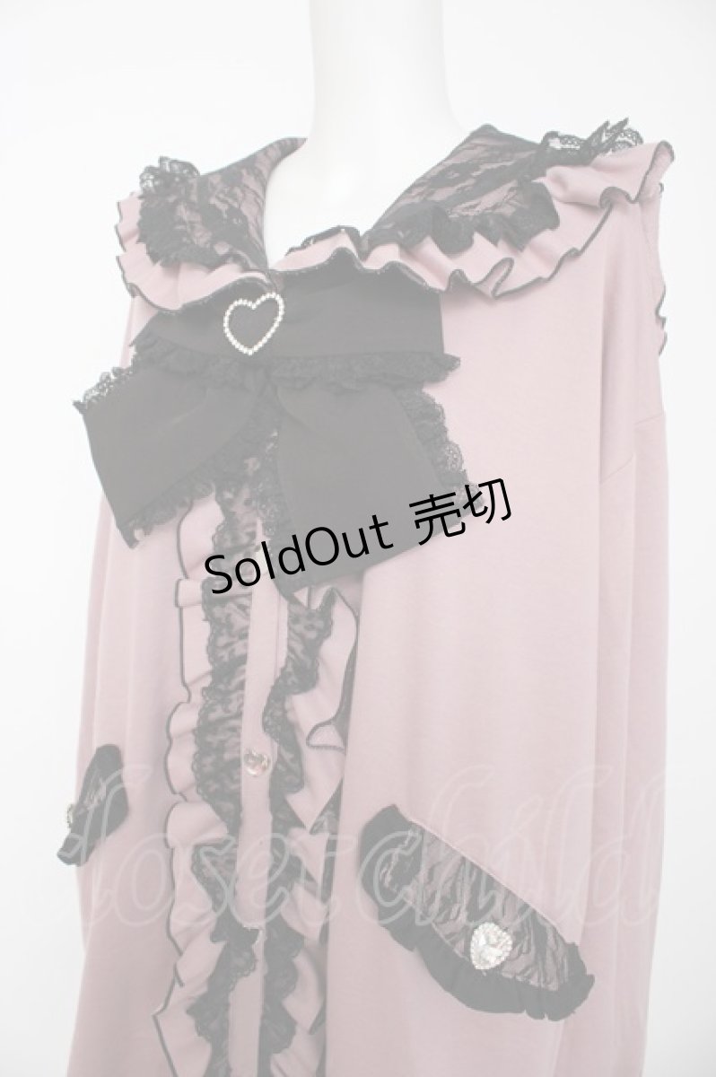 画像3: DearMyLove / ハートレースアップフリルセーラー裏毛チュニックブルゾン  ピンク Y-26-08-28-140-LO-TO-SZ-ZY (3)
