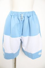画像1: NieR Clothing / チャイナボタンハーフパンツ F サックス Y-26-08-28-186-PU-PA-SZ-ZY (1)