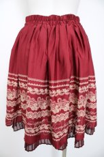 画像2: axes femme / メッセージ柄スカート M ワイン Y-26-08-28-195-AX-SK-SZ-ZY (2)