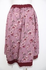 画像2: axes femme / 花柄×無地リバーシブルスカート M ワイン Y-26-08-28-196-AX-SK-SZ-ZY (2)