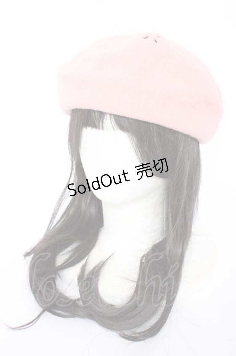 画像1: Emily Temple cute / カットワークベレー帽  ピンク Y-26-08-28-027-ET-AC-SZ-ZT0926D (1)