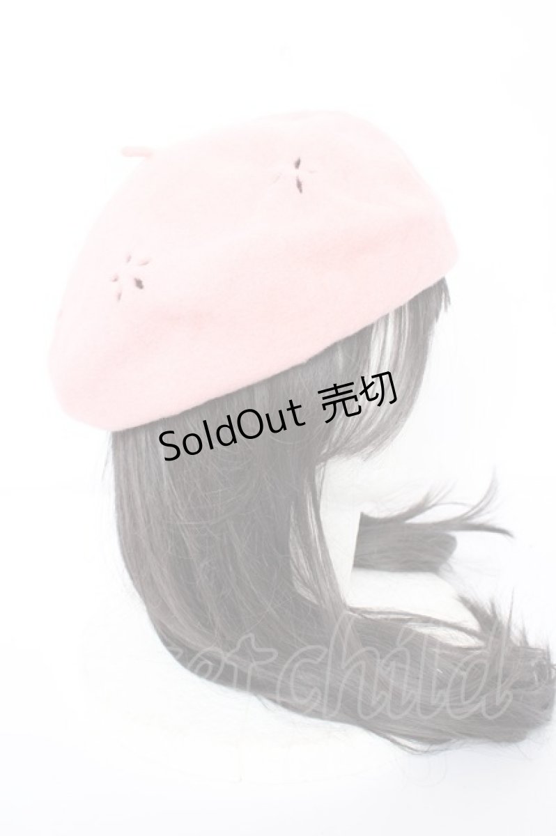 画像4: Emily Temple cute / カットワークベレー帽  ピンク Y-26-08-28-027-ET-AC-SZ-ZT0926D (4)