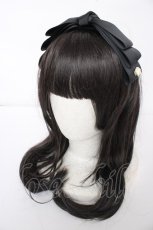 画像1: m petit by misako / NINA'S /リボンカチューシャ  中黒 Y-26-08-28-033-LO-AC-SZ-ZY (1)