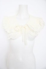 画像1: axes femme / レースフリルラウンド付け襟 46×24cm 生成り Y-26-08-28-038-AX-ZA-SZ-ZY (1)