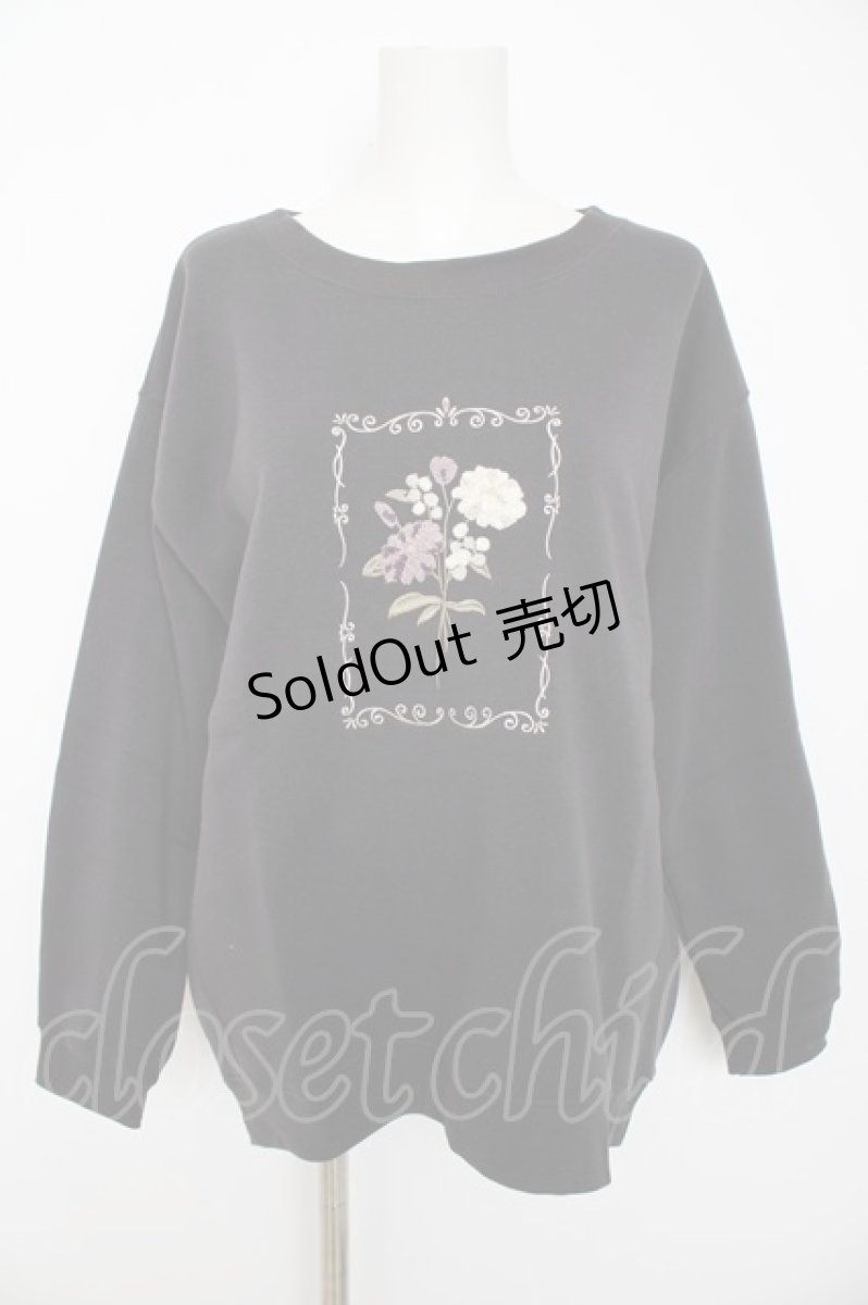 画像1: axes femme / サガラ刺繍裏起毛トレーナー F チャコール Y-26-08-29-051-AX-TO-SZ-ZI (1)