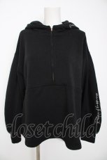 画像1: axes femme POETIQUE / 刺繍ハーフジップパーカー M 黒 Y-26-08-29-055-AX-TO-SZ-ZY (1)