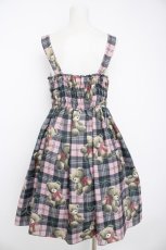 画像2: Emily Temple cute / Teddy Bear Tartanノースリーブワンピース M ピンク Y-26-08-29-078-ET-OP-SZ-ZY (2)