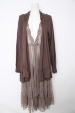 画像1: axes femme / ジレレイヤード風ロングカーデ  ブラウン Y-26-08-29-082-AX-TO-SZ-ZY (1)