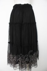 画像2: axes femme / 裾刺繍チュールティアードスカート  黒 Y-26-08-29-092-AX-SK-SZ-ZY (2)