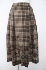 画像1: axes femme / フロッキーチェックスカート  カーキ Y-26-08-29-093-AX-SK-SZ-ZY (1)
