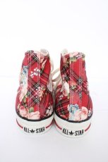 画像3: PINK HOUSE / CONVERSE X PINK HOUSE フラワーチェックプリントハイカットスニーカー 25 赤 Y-26-08-29-015-LO-SH-SZ-ZY (3)