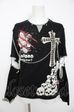 画像1: MAD / スカルptチェーン付きセパレートカットソー F 黒 Y-26-08-29-022-PU-TO-SZ-ZY (1)