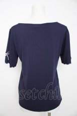 画像2: axes femme / リボン×スカラップ刺繍プルオーバー F 紺 Y-26-08-29-032-AX-TO-SZ-ZY (2)