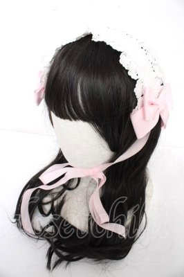 Preview of ロザリィ・ローズヘッドドレス  ピンク×白レース