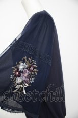 画像3: axes femme / チュール×刺繍フレア袖プルオーバー M 紺 Y-26-08-29-033-AX-TO-SZ-ZY (3)