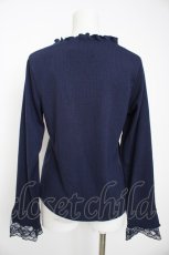 画像2: axes femme / カラーチュールレースリブプルオーバー F 紺 Y-26-08-29-034-AX-TO-SZ-ZY (2)