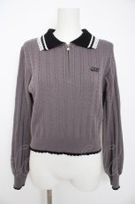 画像1: axes femme / レース×バイカラーニットポロ F グレー Y-26-08-29-036-AX-TO-SZ-ZY (1)