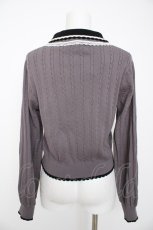 画像2: axes femme / レース×バイカラーニットポロ F グレー Y-26-08-29-036-AX-TO-SZ-ZY (2)