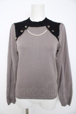画像1: axes femme / パール付きニットソー M グレー Y-26-08-29-037-AX-TO-SZ-ZY (1)