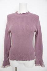 画像1: axes femme / 袖レースメローニットプルオーバー F ラベンダー Y-26-08-29-038-AX-TO-SZ-ZY (1)