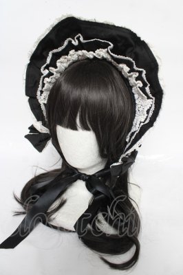 Preview of スピンドルハーフボンネット  黒×白レース