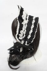 画像2: Angelic Pretty / スピンドルハーフボンネット  黒×白レース Y-26-09-02-042-AP-AC-SZ-ZY (2)