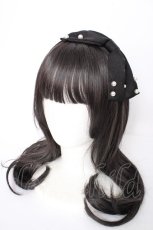 画像1: m petit by misako / パールリボンカチューシャ  黒 Y-26-09-03-059-LO-AC-SZ-ZY (1)