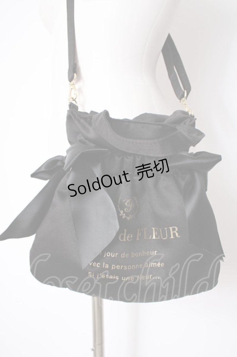 画像2: Maison de FLEUR / ダブルリボン2Wayトートバッグ F ブラック Y-26-09-03-067-LO-BG-SZ-ZY (2)