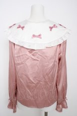 画像2: axes femme kawaii / プチリボン配色ブラウス M ピンク Y-26-09-03-090-AX-BL-SZ-ZY (2)