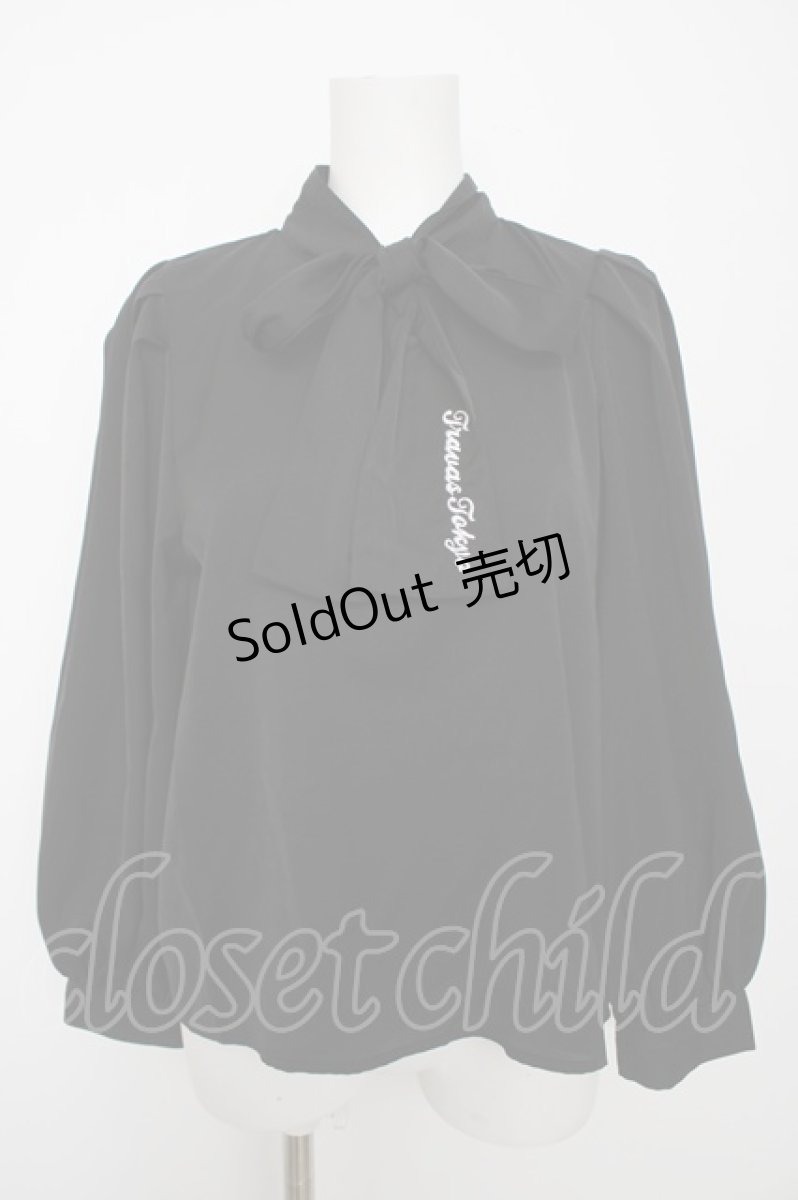 画像1: TRAVAS TOKYO / Bowtie blouse F ブラック Y-26-09-03-099-PU-BL-SZ-ZY (1)