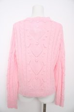 画像2: Nile Perch / ハートアランニットカーディガン  ピンク Y-26-09-03-100-LO-TO-SZ-ZY (2)