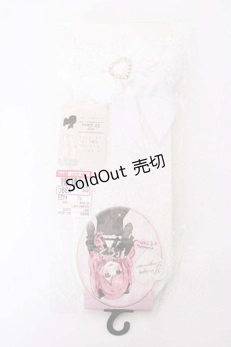 画像1: Design Legwear / CSラッセルハートリボン  中白 Y-26-09-03-035-LO-ZA-SZ-ZY (1)