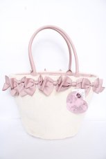 画像2: m petit by misako / AM*NIリボンFバッグ  アイボリー×ピンク Y-26-09-04-032-LO-BG-SZ-ZY (2)