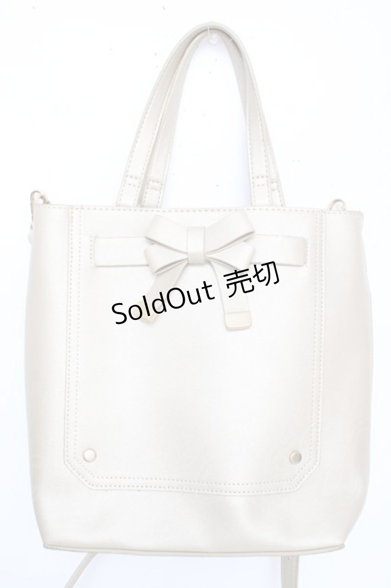 画像1: m petit by misako / 前リボン2WAYトートバッグ  金 Y-26-09-04-039-LO-BG-SZ-ZY (1)