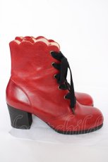 画像4: Jane Marple / スカラップトリミングのレースアップブーツ M ボルドー Y-26-09-04-003-JM-SH-SZ-ZY (4)