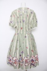 画像2: metamorphose / すみれのブーケ半袖ワンピース  ミント Y-26-09-04-051-ME-OP-SZ-ZY (2)