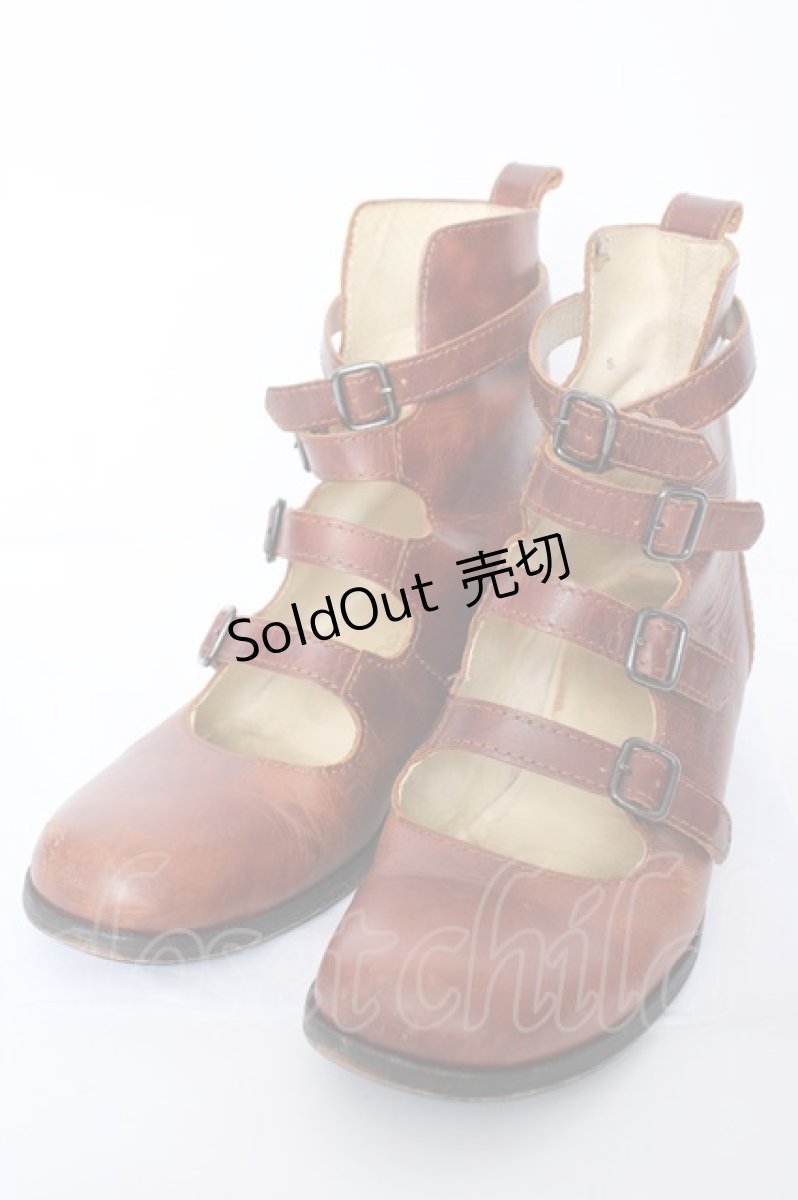 画像1: Jane Marple / 4連ストラップシューズ S ブラウン Y-26-09-04-005-JM-SH-SZ-ZY (1)
