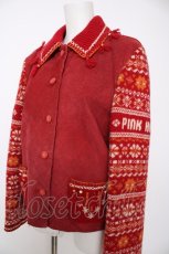 画像3: PINK HOUSE / スウェード×ノルディックニットジャケット  アカ Y-26-09-04-055-LO-JA-SZ-ZY (3)