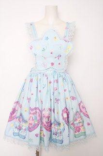 Angelic Pretty / Compact Toys胸あて付スカート サックス Y-26-09-04