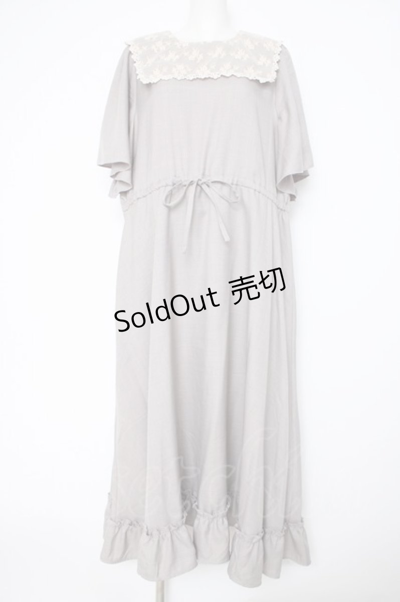 画像1: m petit by misako / AOKレースセーラーワンピース 3L グレー Y-26-09-04-076-LO-OP-SZ-ZT799 (1)