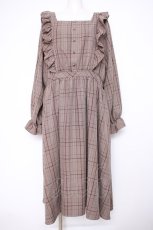 画像1: m petit by misako / チェックワンピース 4L ブラウン Y-26-09-04-086-LO-OP-SZ-ZY (1)