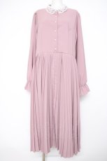 画像1: m petit by misako / AM*レースエリプリーツワンピース 4L ピンク Y-26-09-04-087-LO-OP-SZ-ZY (1)