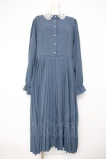 画像1: m petit by misako / AM*レースエリプリーツワンピース LL サックス Y-26-09-04-088-LO-OP-SZ-ZY (1)
