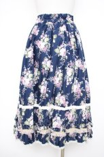 画像2: PrivateSquare. / Bloomロングスカート  ネイビー Y-26-09-04-099-LO-SK-SZ-ZY (2)