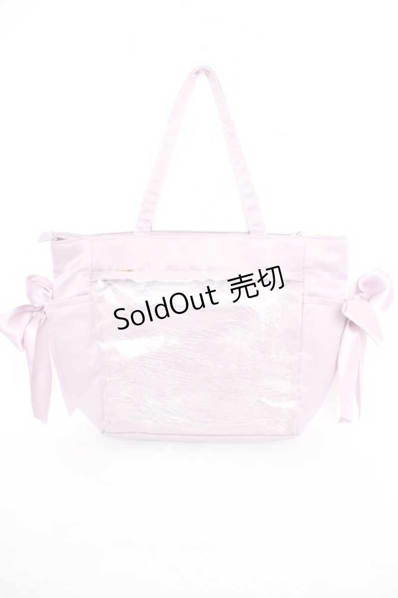 画像2: Maison de FLEUR / ルミネ池袋限定クリアポケットサイドリボントートバッグ F ラベンダー Y-26-09-05-040-LO-BG-SZ-ZY (2)