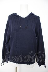 画像1: axes femme / ケーブル柄ニットパーカー M 紺 Y-26-09-05-057-AX-TO-SZ-ZY (1)