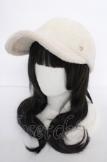 画像1: axes femme POETIQUE / 後ろリボンボアキャップ  白 Y-26-09-05-006-AX-AC-SZ-ZY (1)