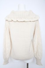 画像2: axes femme / 袖レースハイネックニット M 生成り Y-26-09-05-066-AX-TO-SZ-ZY (2)