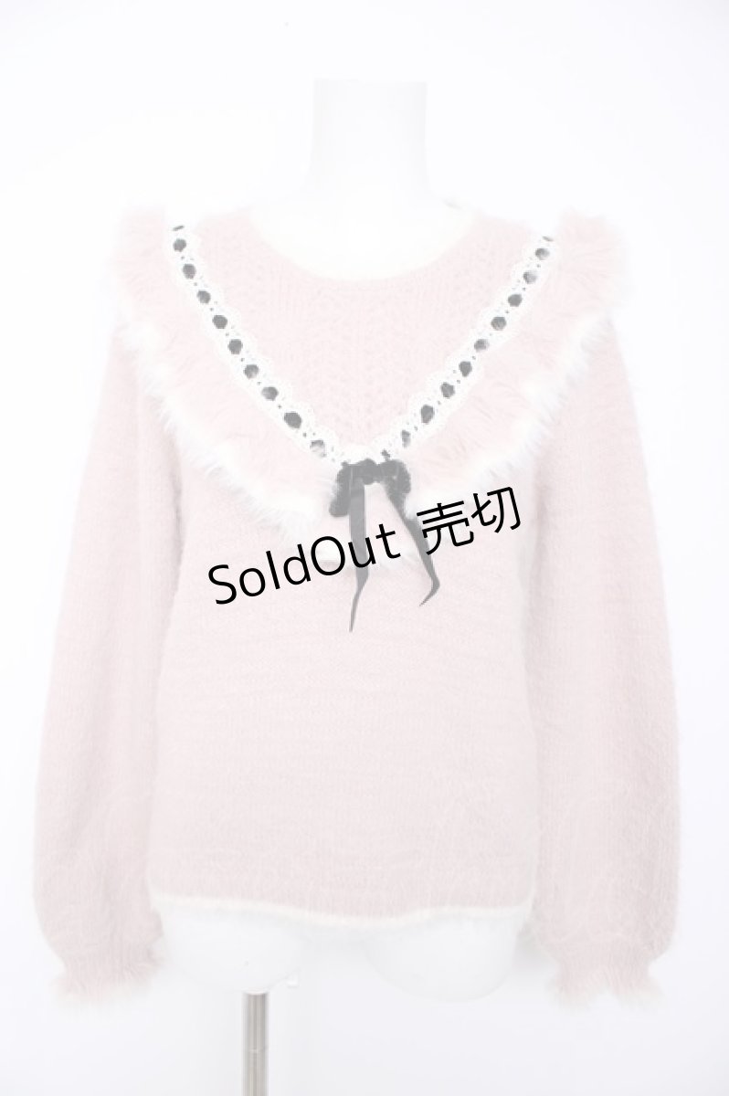 画像1: axes femme kawaii / フェザーニットPO M ピンク Y-26-09-05-068-AX-TO-SZ-ZY (1)