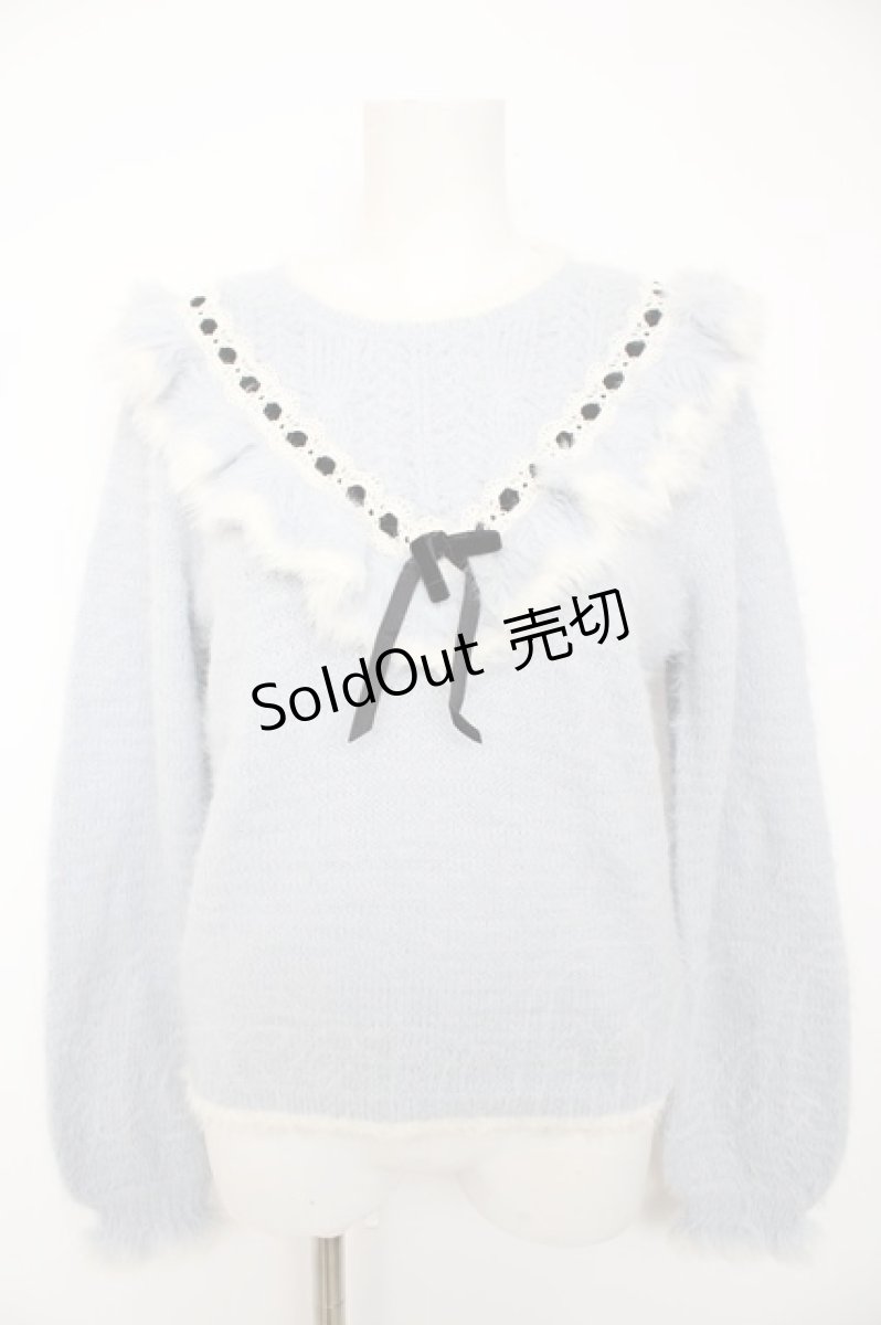 画像1: axes femme kawaii / フェザーニットPO M サックス Y-26-09-05-069-AX-TO-SZ-ZY (1)